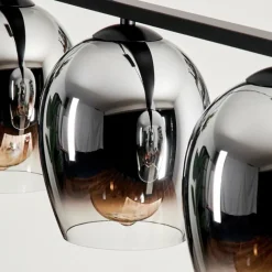 hofstein Suspension Verre 15cm Vevino Chrome, Clair, Fumé, 4 lumières