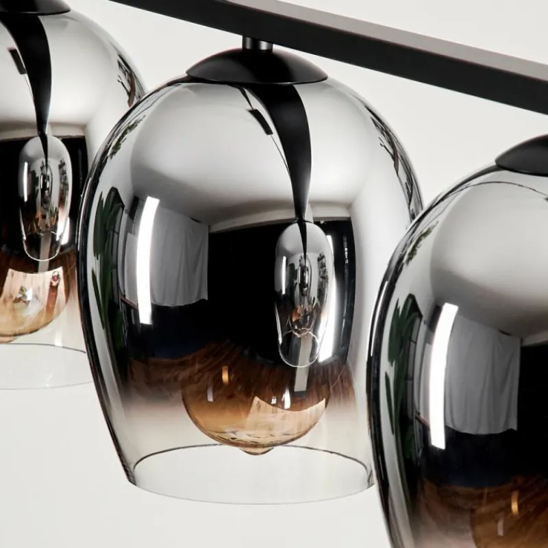 hofstein Suspension Verre 15cm Vevino Chrome, Clair, Fumé, 4 lumières