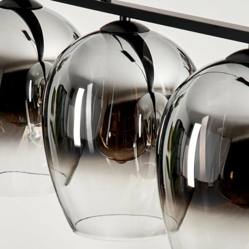 Suspension Verre Fumé-hofstein Suspension Verre 20cm Vevino Chrome, Clair, Fumé, 4 lumières