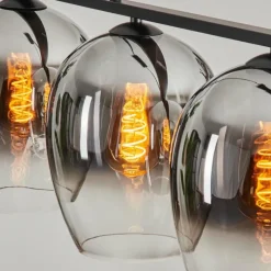 Suspension Verre Fumé-hofstein Suspension Verre 20cm Vevino Chrome, Clair, Fumé, 4 lumières