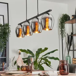 hofstein Suspension Verre 15cm Vevino Chrome, Fumé, 4 lumières