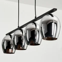 hofstein Suspension Verre 15cm Vevino Chrome, Fumé, 4 lumières