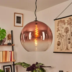 Suspension Verre Fumé-hofstein Suspension Versam Noir, 1 lumière