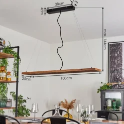 hofstein Suspension Versoix LED Chrome, Noir, 1 lumière