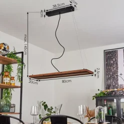 hofstein Suspension Versoix LED Chrome, Noir, 1 lumière