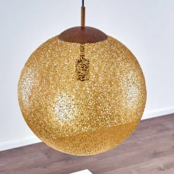 Lampes Dorées-hofstein Suspension Vigra Brun doré, 1 lumière