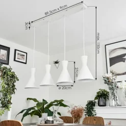 hofstein Suspension Vijes Blanc, 4 lumières* Suspensions