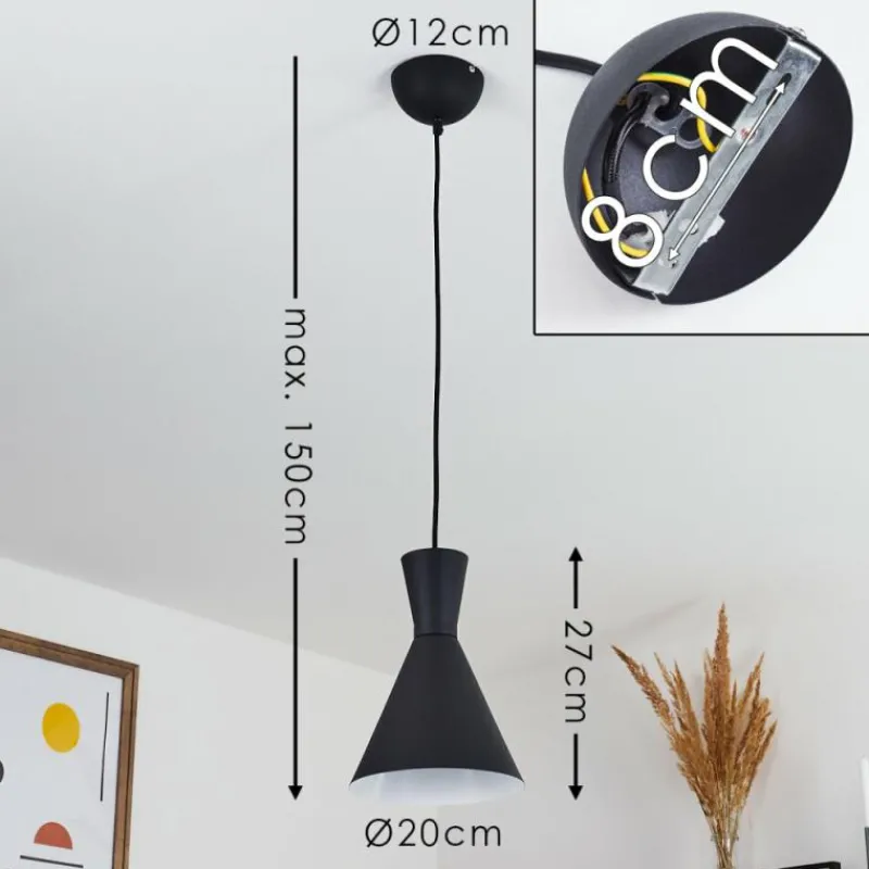 Luminaires Scandinaves-hofstein Suspension Vijes Noir, 1 lumière