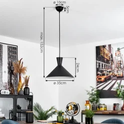 hofstein Suspension Vijes Noir, 1 lumière