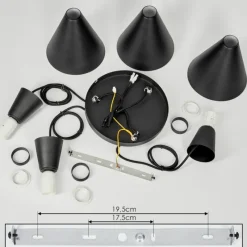 hofstein Suspension Vijes Noir, 3 lumières* Suspensions