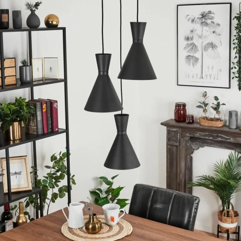 hofstein Suspension Vijes Noir, 3 lumières* Suspensions