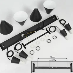 hofstein Suspension Vijes Noir, 4 lumières