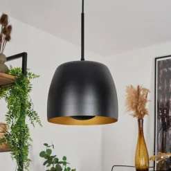 Lampes Dorées-hofstein Suspension Viking Noir, 1 lumière