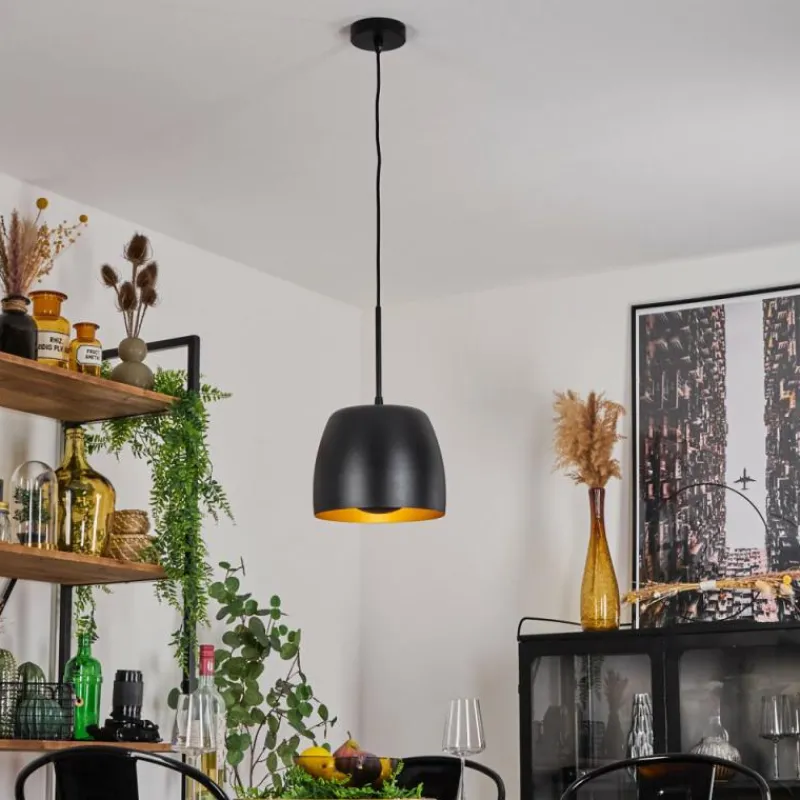 Lampes Dorées-hofstein Suspension Viking Noir, 1 lumière