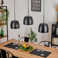 Lampes Dorées-hofstein Suspension Viking Noir, 3 lumières