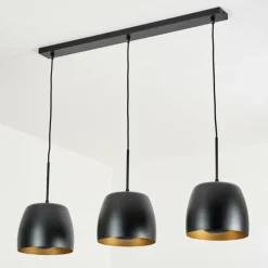 Lampes Dorées-hofstein Suspension Viking Noir, 3 lumières