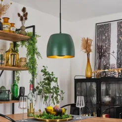 Lampes Dorées-hofstein Suspension Viking Vert, 1 lumière