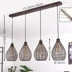 Luminaires Rustiques-hofstein Suspension Villach Noir, 4 lumières