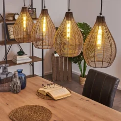 Luminaires Rustiques-hofstein Suspension Villach Noir, 4 lumières