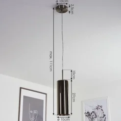 Lampes Dorées-hofstein Suspension Vimodrone Nickel mat, 1 lumière
