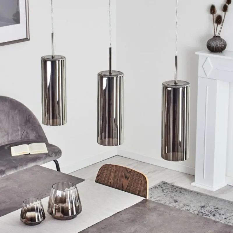 hofstein Suspension Vimodrone Nickel mat, 3 lumières