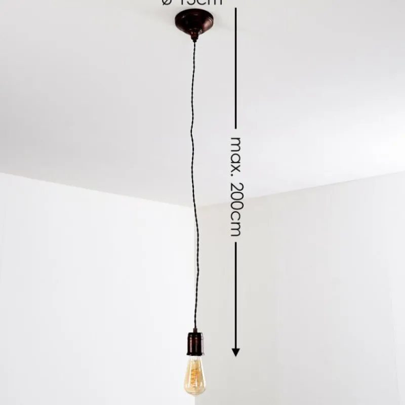Lampes Vintages & Rétros-hofstein Suspension Vintage Lemone Brun, 1 lumière