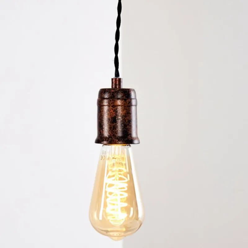 Lampes Vintages & Rétros-hofstein Suspension Vintage Lemone Brun, 1 lumière