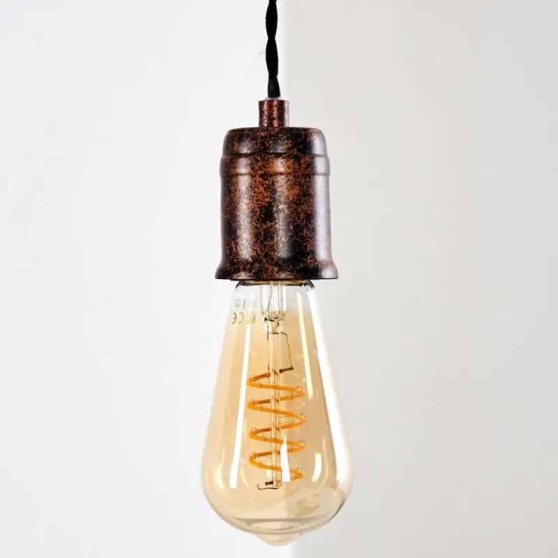 Lampes Vintages & Rétros-hofstein Suspension Vintage Lemone Brun, 1 lumière