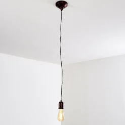 Lampes Vintages & Rétros-hofstein Suspension Vintage Lemone Brun, 1 lumière