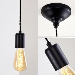 Lampes Vintages & Rétros-hofstein Suspension Vintage Lemone Noir, 1 lumière