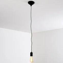 Lampes Vintages & Rétros-hofstein Suspension Vintage Lemone Noir, 1 lumière