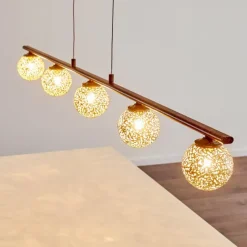 Lampes Dorées-hofstein Suspension Virga Rouille, 5 lumières