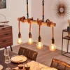 Style Boho-Chic-hofstein Suspension Vitlanda Brun, Bois clair, Noir, 4 lumières