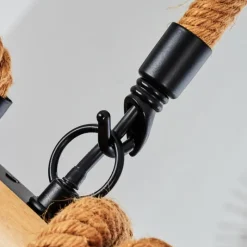 Style Boho-Chic-hofstein Suspension Vitlanda Brun, Bois clair, Noir, 4 lumières