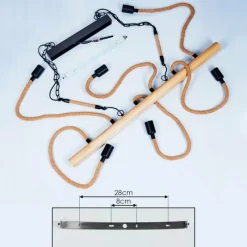 Style Boho-Chic-hofstein Suspension Vitlanda Brun, Bois clair, Noir, 6 lumières