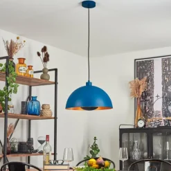 Lampes Dorées-hofstein Suspension Vivian Bleu, 1 lumière