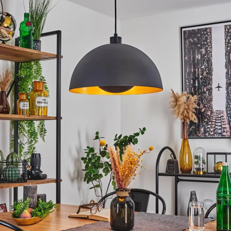 Lampes Dorées-hofstein Suspension Vivian Noir, 1 lumière