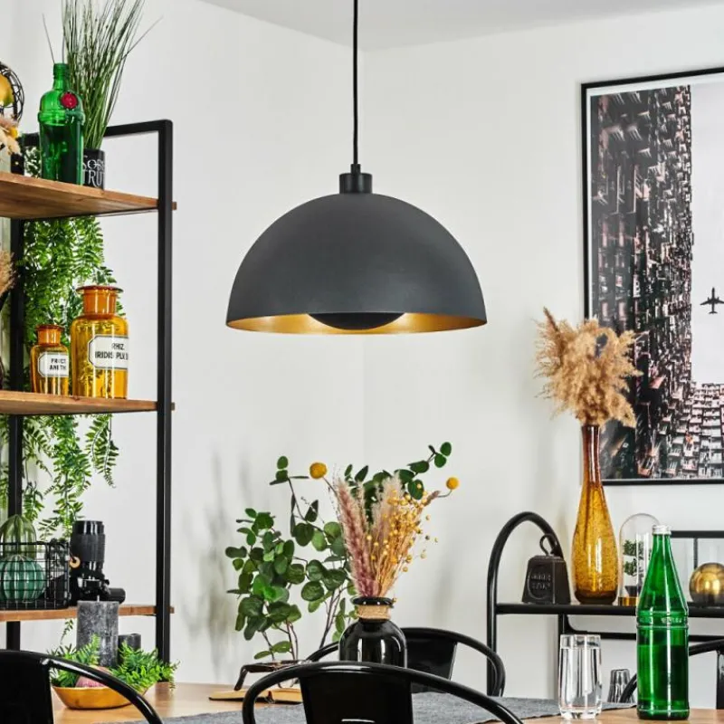 Lampes Dorées-hofstein Suspension Vivian Noir, 1 lumière