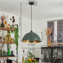 Lampes Dorées-hofstein Suspension Vivian Vert, 1 lumière