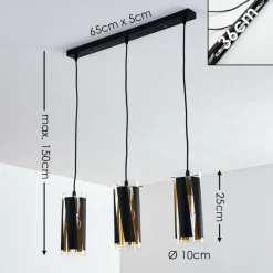 hofstein Suspension Vänersborg Noir, 3 lumières