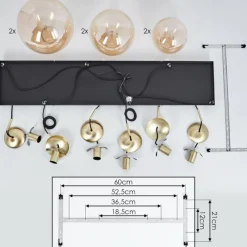 hofstein Suspension Voluntad Laiton, Noir, 6 lumières