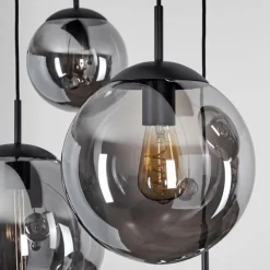 Suspension Verre Fumé-hofstein Suspension Voluntad Noir, 6 lumières