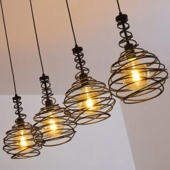 Lampes Industrielles-hofstein Suspension Walterswald Noir, 4 lumières