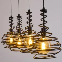 Lampes Industrielles-hofstein Suspension Walterswald Noir, 4 lumières