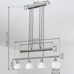 hofstein Suspension Warga LED Nickel mat, 4 lumières