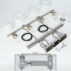 hofstein Suspension Warga LED Nickel mat, 4 lumières