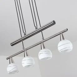 hofstein Suspension Warga LED Nickel mat, 4 lumières