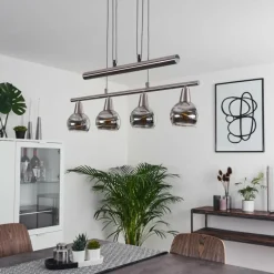 hofstein Suspension Warga LED Nickel mat, 4 lumières