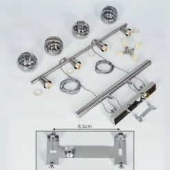 hofstein Suspension Warga LED Nickel mat, 4 lumières