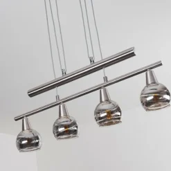 hofstein Suspension Warga LED Nickel mat, 4 lumières